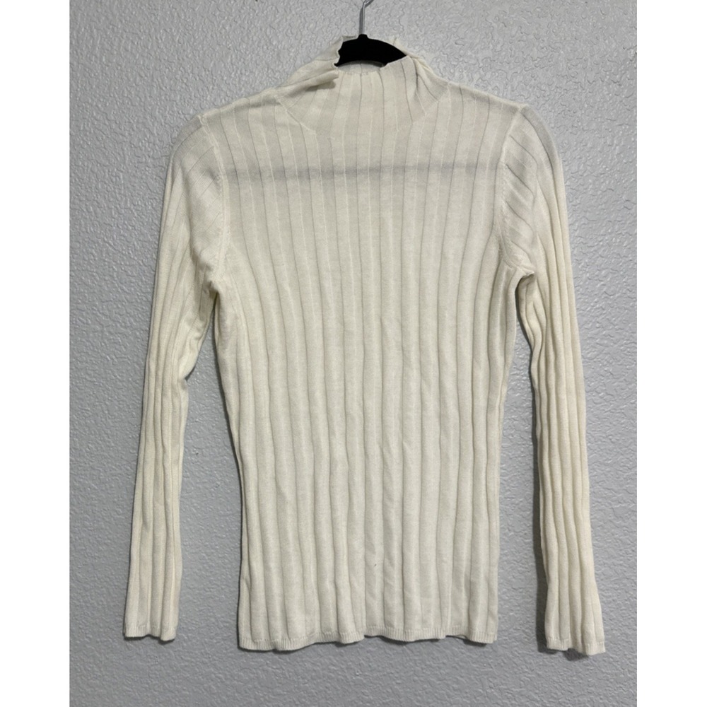 Arach&Cloz‎ Women's Ivory Lamb Cashmere Blend Long Sleeve Sweater Top - SZ S